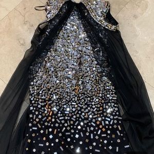 Black bedazzled prom dress. SIZE 4